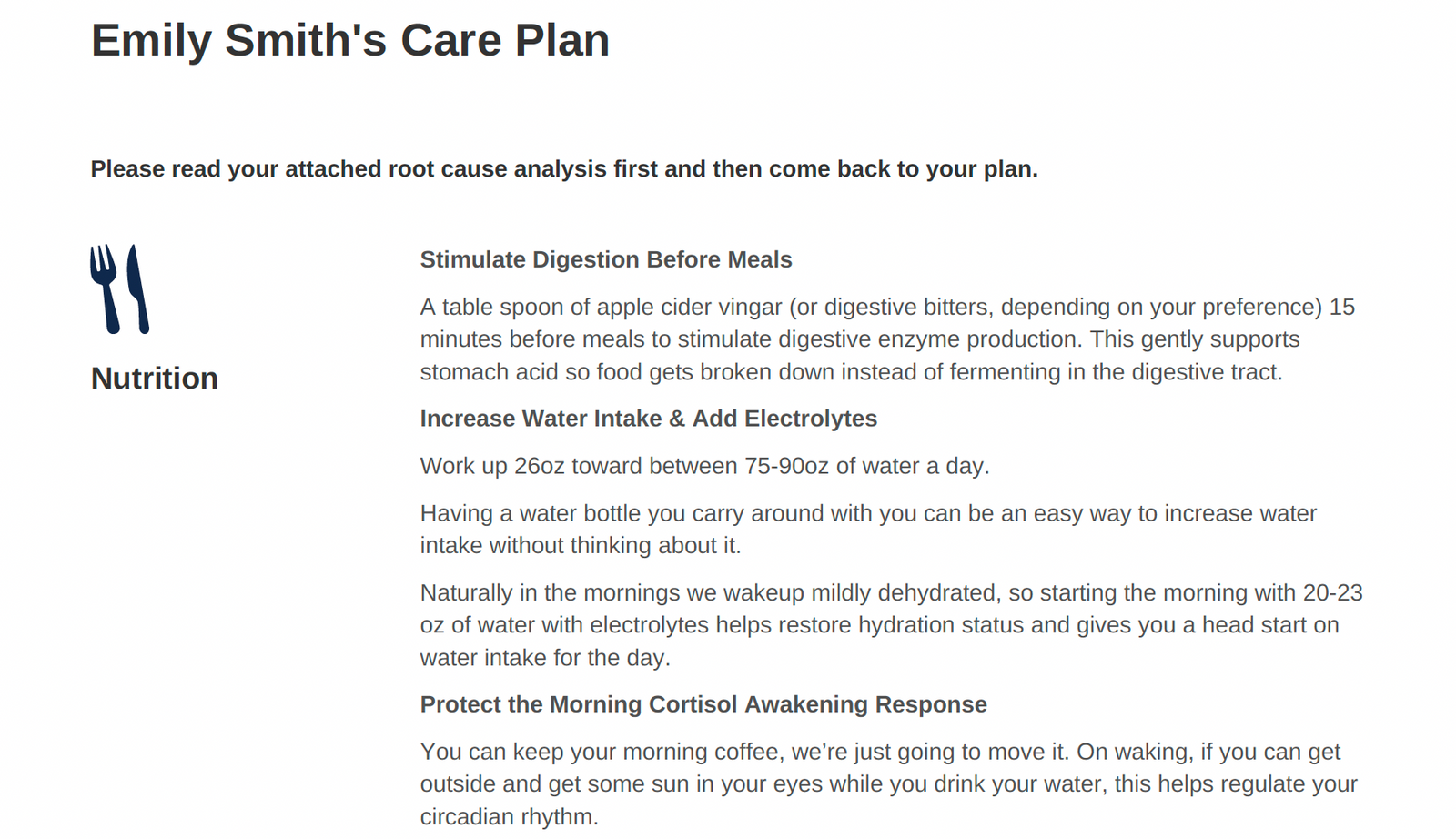 Nutrition & lifestyle strategies